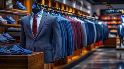 Business Suit Store Interior: Clean and Modern Apparel Display