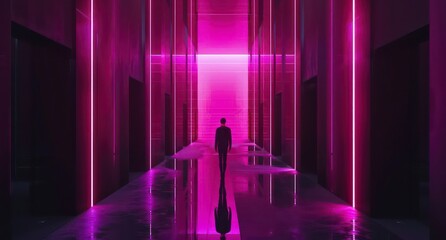 futuristic concept wallpaper background in magenta and dark tones