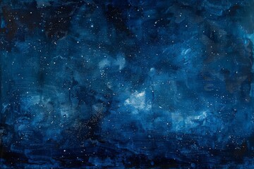 abstract blue night sky with stars and nebulae, depicting a deep blue sky with celestial elements, m