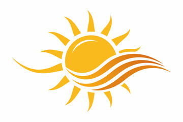 Wall Mural - Sunshine Logo in Waves Vector Illustration of graphic 