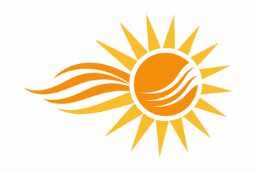 Wall Mural - Sunshine Logo in Waves Vector Illustration of graphic 