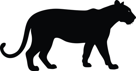 Wall Mural - Black panther silhouette vector illustration 