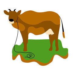 Wall Mural - Cow in the grass vector