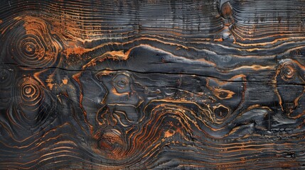 Poster - Rich natural pattern on aged dark wood surface