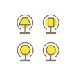 © devastudios - minimalist table lighting interior set icon design vector