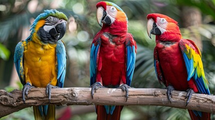 Wall Mural - Colorful Parrots 