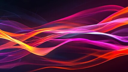 Wall Mural - Abstract colorful light trails on dark background