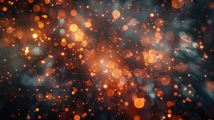 Wall Mural - Defocused particles creating a sparkling bokeh effect