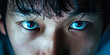 © Aigo labs - A close up portrait of a man's eyes with an intense gaze. bullying concept