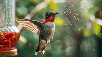 Wall Mural - Hummingbirds Sucking Nectar