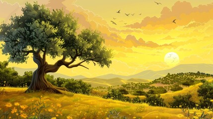 Canvas Print - Olive Tree Background