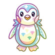 © Design Adelsa - A Cartoon Penguin with Rainbow Colors and a Sparkly Head