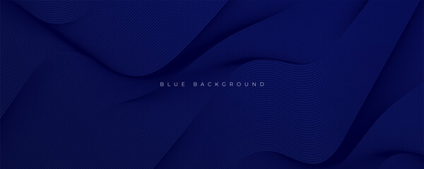 Poster - Abstract blue background wavy lines texture decorative shape design vector