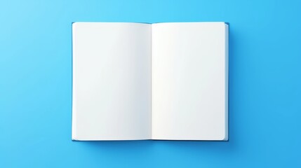 mockup of a blank white book on a blue background. a clean and simple design perfect for showcasing 