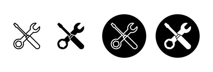 Wall Mural - Repair icon vector isolated on white background. Wrench and screwdriver icon. settings vector icon. Maintenance. tools