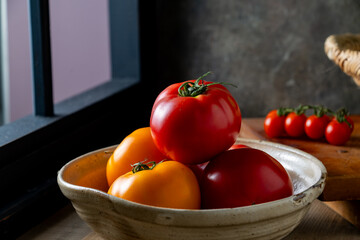 Tomatoes.
Image of fresh tomatoes.
