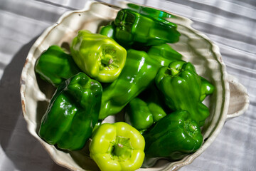 Wall Mural - Green peppers.
Image of fresh green peppers.
