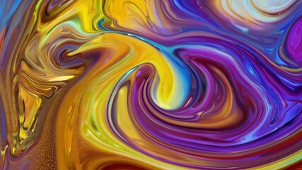 Wall Mural - Colorful abstract fluid art with vibrant swirls