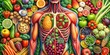 © MdNazim - Detailed Illustration of Fruits and Vegetables as Human Organs
