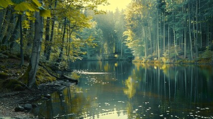 Poster - lake in the forest