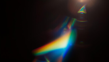 prism light leak texture for photo overlay and effect. lens flare in abstract background. bokeh effe