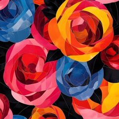 Wall Mural - abstract background with roses