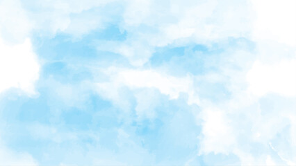Wall Mural - blue soft abstract aquarelle pattern watercolor background texture vector. light sky blue brush pain