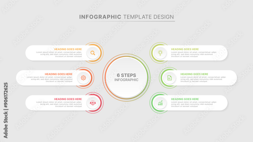 Modern Circle Infographic Design Template with Six Options Stock Vector ...