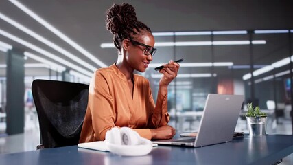 Wall Mural - Business Woman Using Mobile Phone Technology