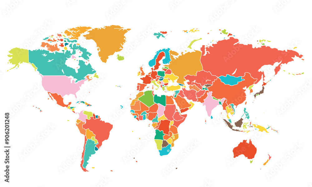 World map isolated modern colorful style. for website layouts ...