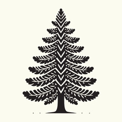 Poster - Pine Tree Silhouette vector illustration isolated in an empty background