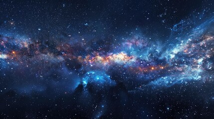 Wall Mural - mystical milky way galaxy and starry night astronomy background for design