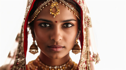 Poster - Indian wedding : Close-up shot of bride in ghoonghat