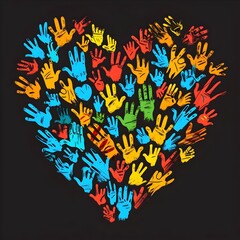 Poster - heart shape made of hands