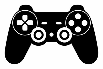 Wall Mural - Gaming controller Silhouette vector illustration isolated white background