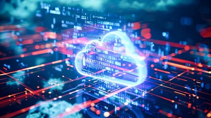 Wall Mural - digital information technology abstract background. cloud storage and computing concept.