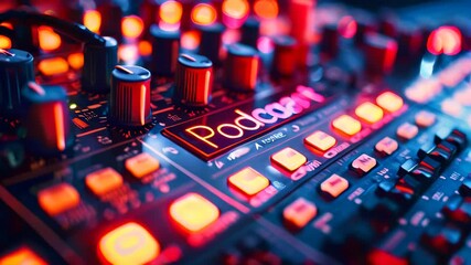 Poster - Podcast studio mixing desk