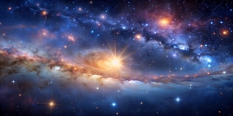 Wall Mural - Endless Universe with galaxy stars Generative AI