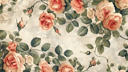 Sticker - background with roses