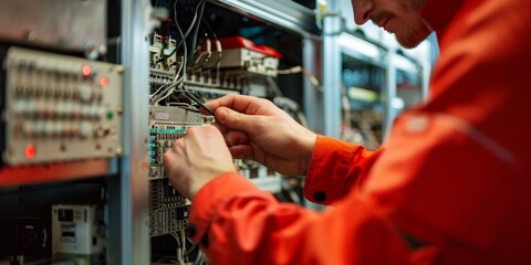 Poster - Close-up of a technician replacing hardware components, crucial for effective system maintenance