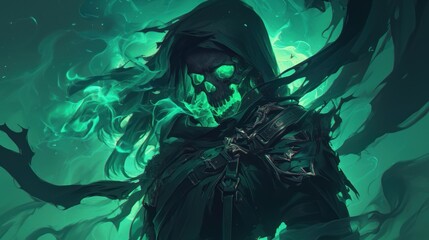 Canvas Print - evil skeleton necromancer