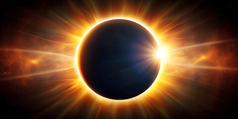 Wall Mural - Full solar eclipse nearing totality Generative AI