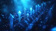 © Наталя Ласько - Abstract Concept of Ascending Arrows With Blue Glowing Lights Representing Growth and Success