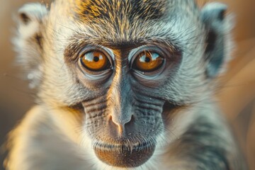 Canvas Print - Monkey Face Close Up