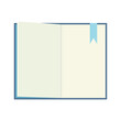 © Apoloart - Open Hard Cover Book With Blue Bookmark Icon