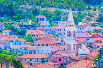 Wall Mural - city old town Jelsa and architectural details, Island Hvar, Croatia