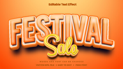 Festival Sale text effect, editable text Bold and fun theme.