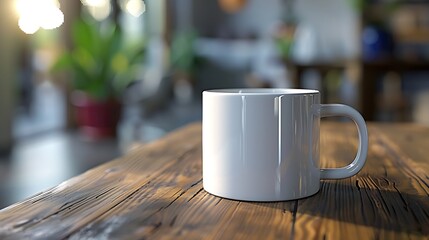 Poster - A ClosedUp Shot of A Blank Coffee Mug MockUp : Generative AI