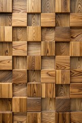 Canvas Print - Wooden block mosaic pattern.