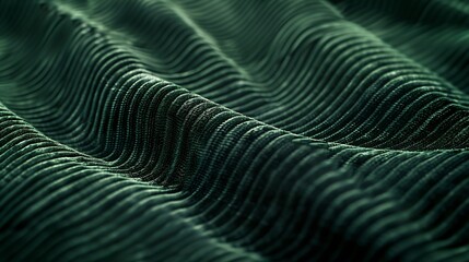 Fototapete - dark green corduroy fabric texture used as background Emerald color panne fabric background of soft and smooth textile material cloth velvet grooves luxury green tone for silk : Generative AI